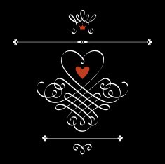 Cute calligraphic heart crown flourish