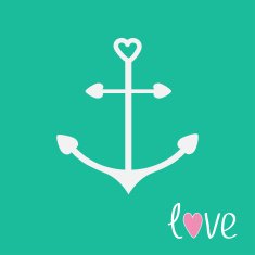 Anchor with shapes of heart Love card N2