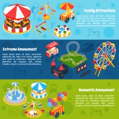 Amusement Isometric Banners N2