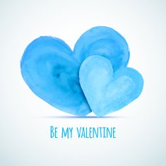 Vector watercolor hearts for homosexual couple's Valentine's day