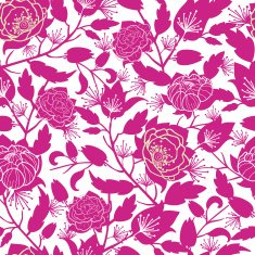Magenta floral silhouettes seamless pattern background