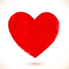 Red acrylic color textured painted heart N2