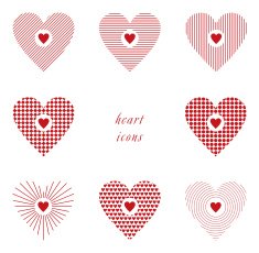 Hearts with different textures - 8