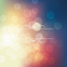 Vintage bokeh background and label vector illustration