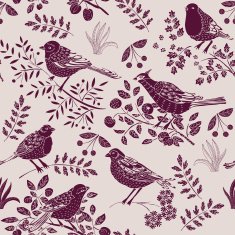Garden birds and autumn fruit