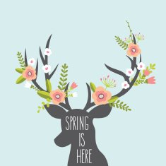 Floral Deer Head