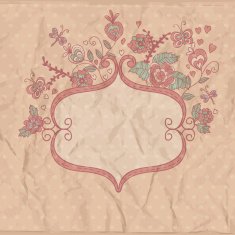 Vintage frame with flowers N3