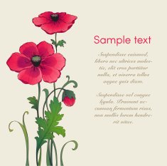 Card with beautiful red flowers N2