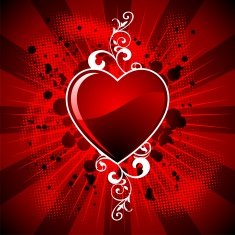 Valentine's day illustration with glossy heart