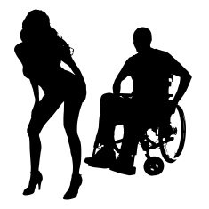 Vector silhouette of a man with sexy woman N23