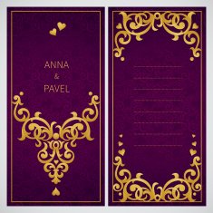 Vintage ornate cards with flowers and curls N4
