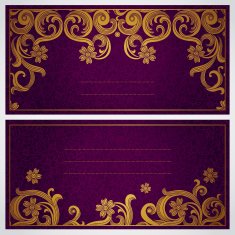 Vintage ornate cards with flowers in Victorian style