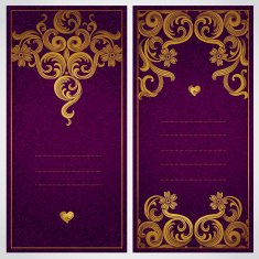 Vintage ornate cards with flowers in Victorian style N2