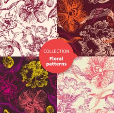 Seamless vector floral pattern set N8