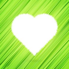 Green heart with abstract herbs texture