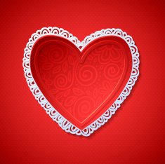 Happy Valentine's Day! Paper heart in lace
