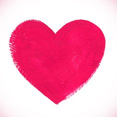 Pink acrylic color textured painted heart N3