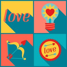 Valentine's and Wedding background in flat design style N3