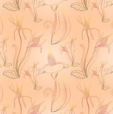 Colored art fantasy flowers seamless pattern