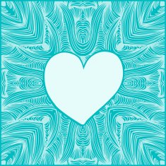 Glossy heart on ornamental round lace pattern