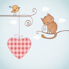 Card design with smiling cat