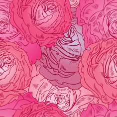 vector graphic seamless pattern of pink roses N2