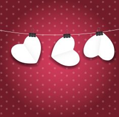 Valentines Day Paper Heart Backgroung Vector Illustration N13