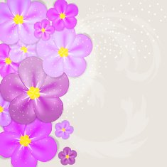 Abstract Colorful Background with Flowers Vector Illustration N14