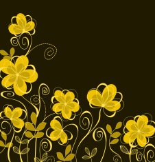 Abstract background with yellow flowers