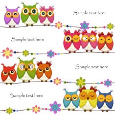 Funny Vector owl on a white background N2