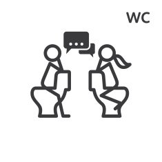 Flirt in the toilet vector sign