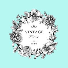 Beautiful card with a round wreath N2