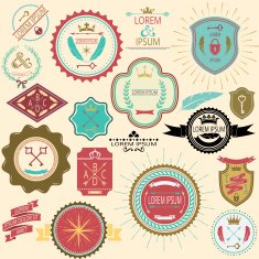 Collection of vector vintage labels and stamps for design