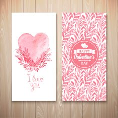 Vector watercolor postcard Valentine's Day Seamless pattern N3