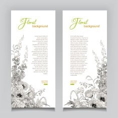 Vector Vintage Floral Banner N3