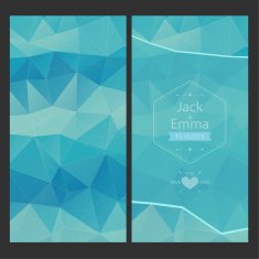 Wedding invitation in a modern style with geometric elements