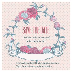 Round floral retro frame N4