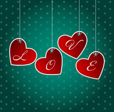Valentines day heart background vector illustration N9