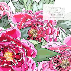 Beautiful peony bouquet design Hand drawn vector illustration N8