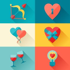 Valentine's and Wedding background in flat design style N4
