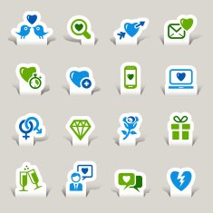 Paper Cut - Love and Dating icons