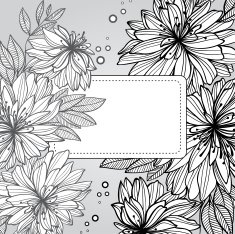 Flower frame for invitations or greeting cards N2