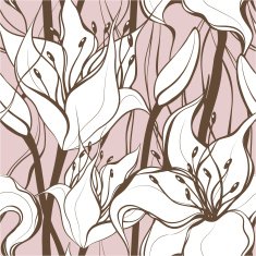 Seamless lily flowers pattern