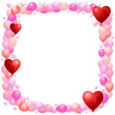 balloon frame with hearts
