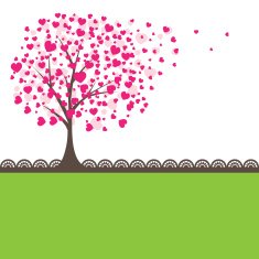 Tree with hearts Vector illustration