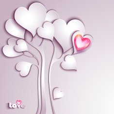 Paper tree with hearts N3