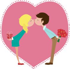 Boy and Girl Kissing - Illustration N2