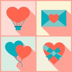 Valentine's and Wedding background in flat design style N5
