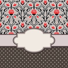 Vintage vector flower frame N171