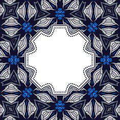 Vintage vector flower frame N173